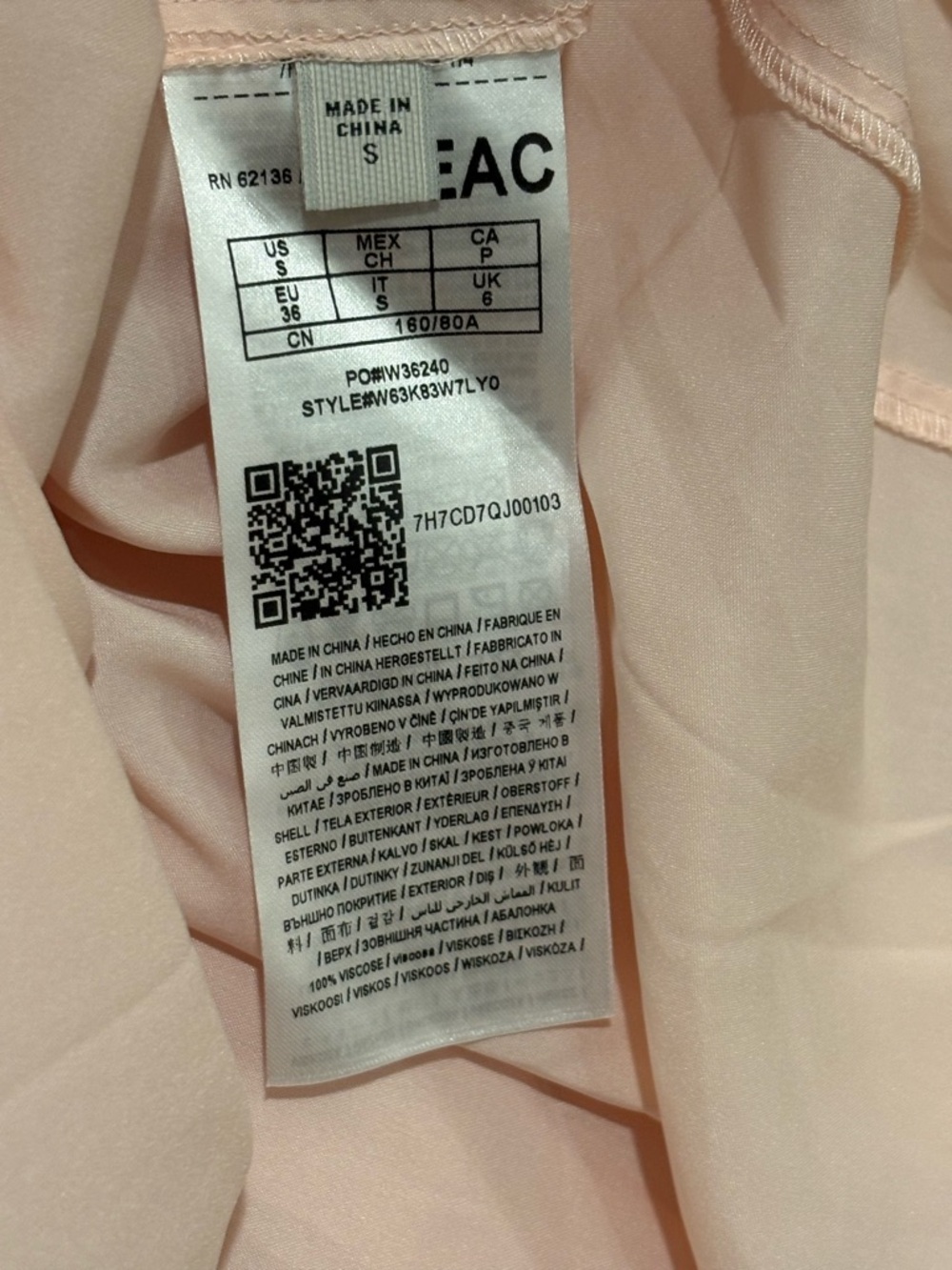 Guess Light Blush Pink V-Neck Slip Top - Picture 7 of 12